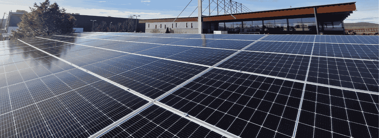 Solar panels on roof