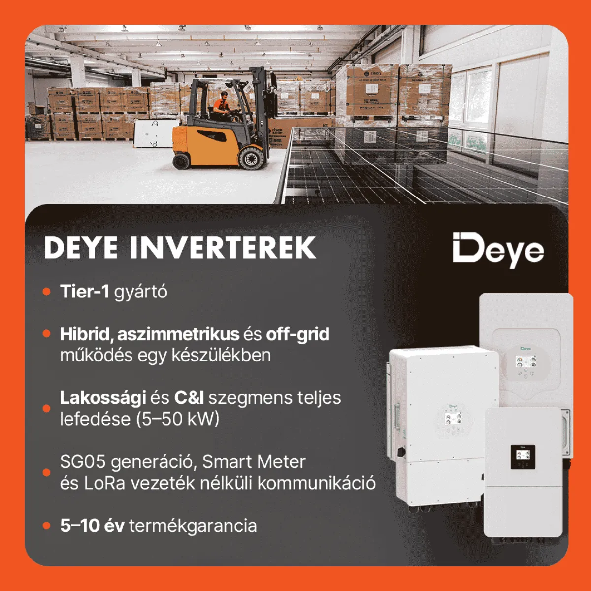 Deye 20kW SUN-20K-SG01HP3-EU-AM2 Hybrid HV 3 fázisú inverter