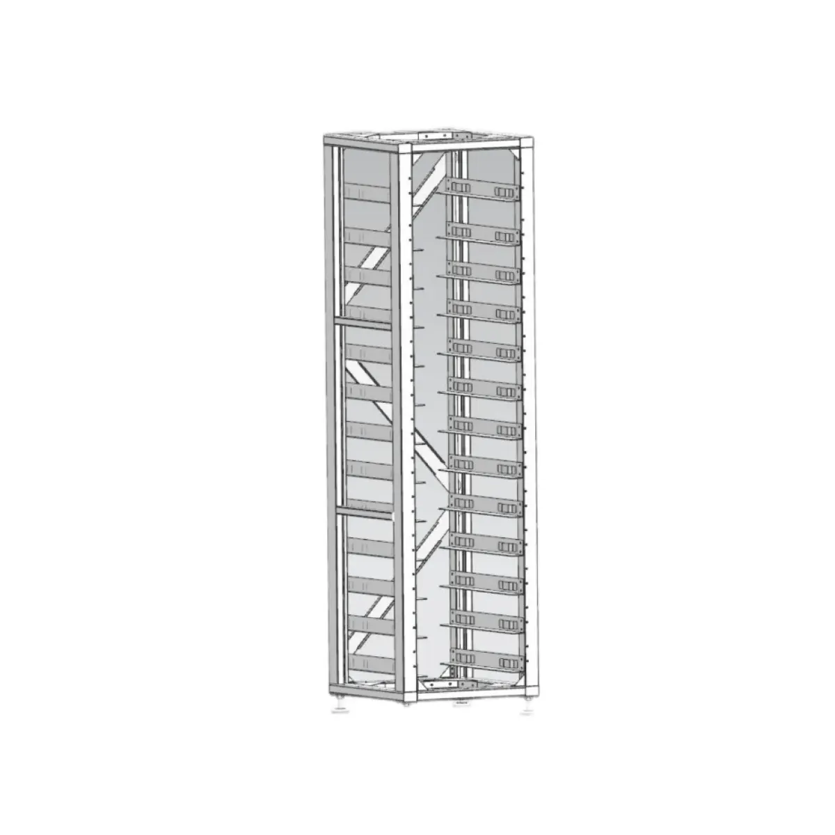 Deye BOS-G 3U-HRACK 1db BMS-re és 12db akkumulátorra, rack szekrény