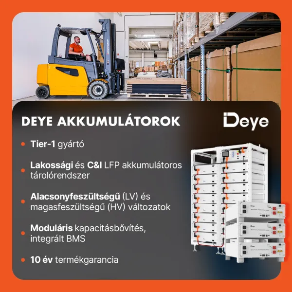 Deye RW-F10.2 10,24kWh LV energiatároló