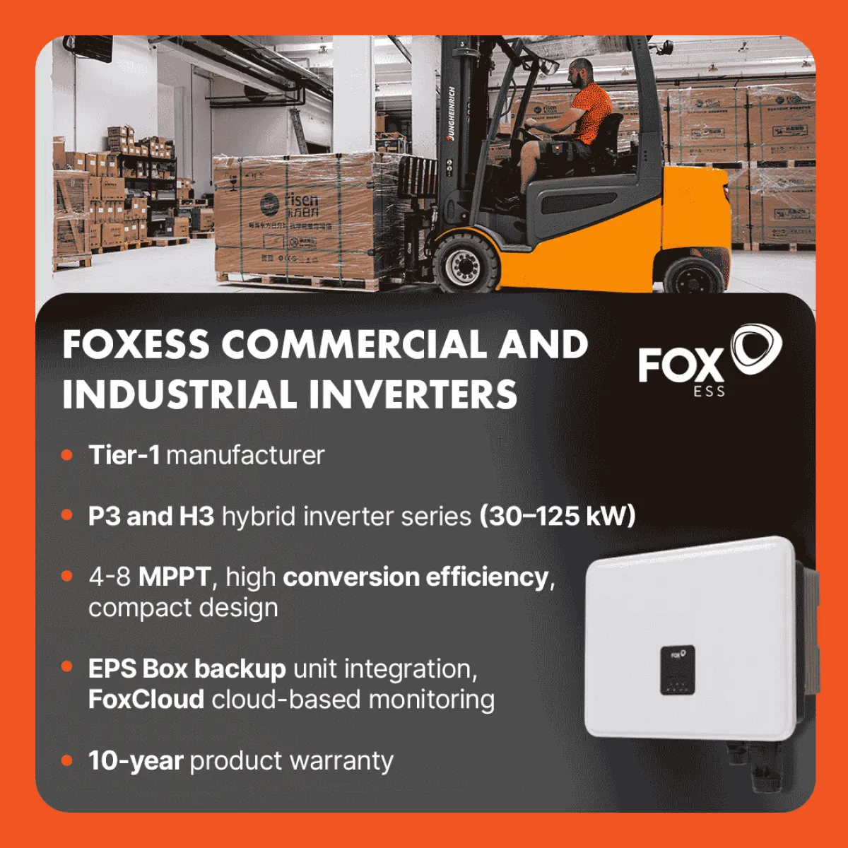 FoxESS 30kW P3-Pro Hybrid HV 3 phase inverter