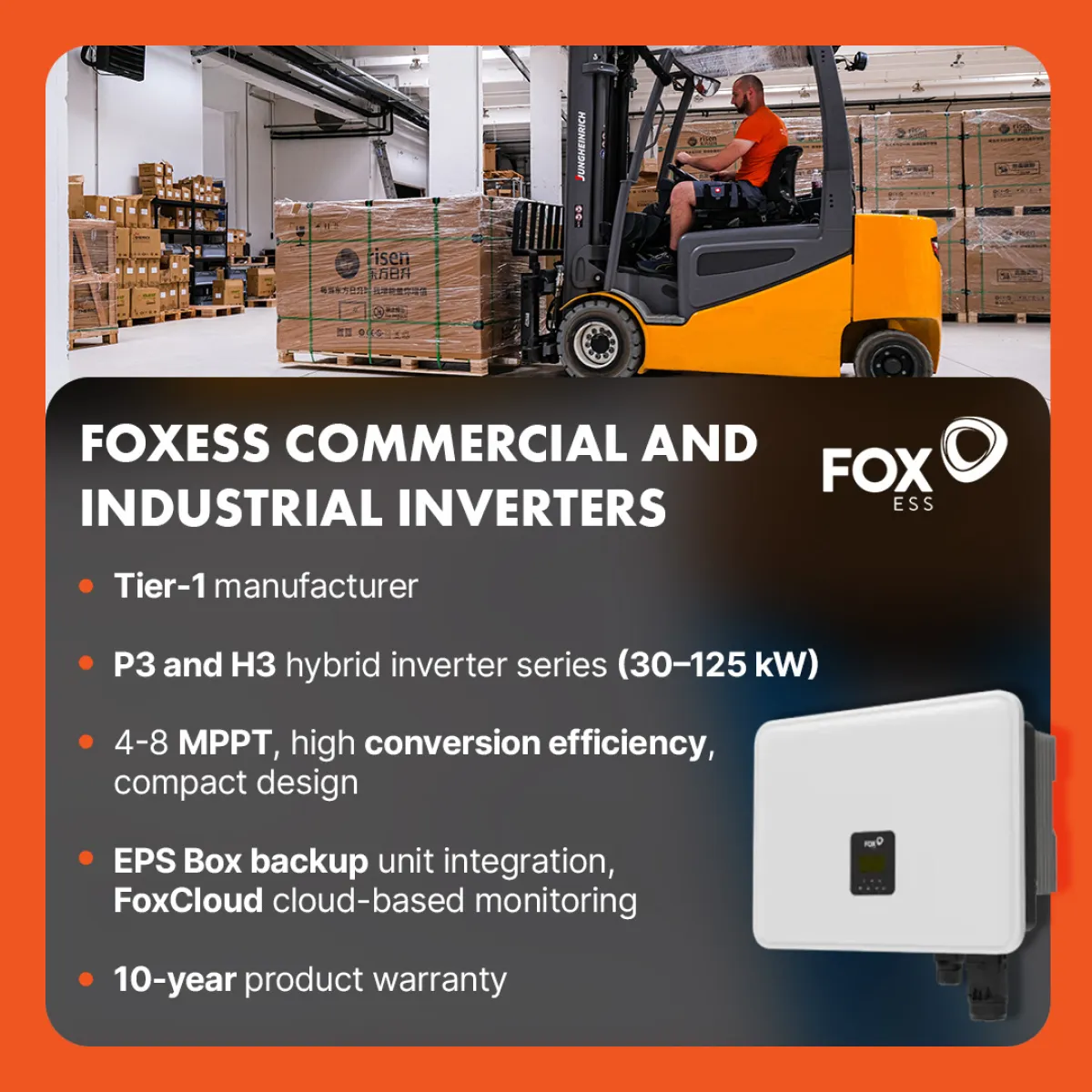 FoxESS 25kW H3-Pro-25.0 Hybrid HV 3 phase inverter