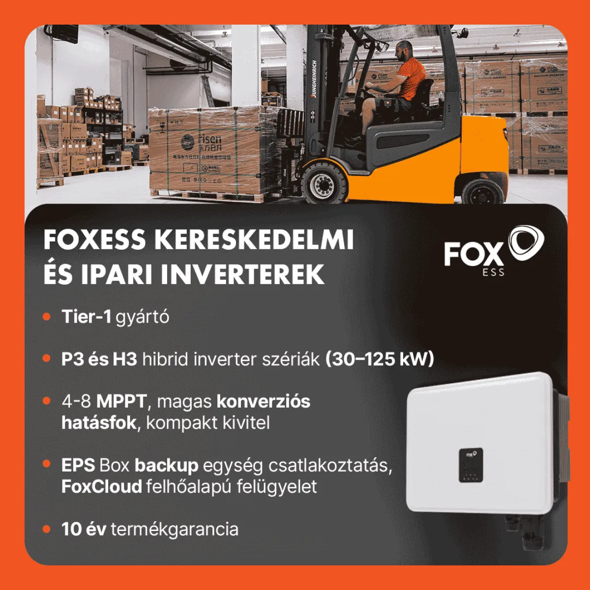 FoxESS 25kW H3-Pro-25.0 Hybrid HV 3 fázisú inverter